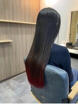 リボロ(Rivoro) ロングヘア×デザインカラーレッド