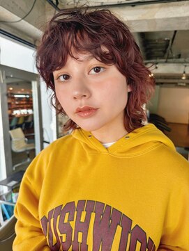 ノラジャーニー(NORA Journey) 【阿形】マレットヘアマッシュウルフショートウルフパーマ暖色