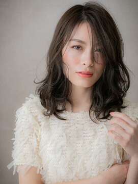 カバーヘア ブリス 北浦和(COVER HAIR bliss) エアウェーブパーマ大人美人かきあげミディアムX北浦和30代40代