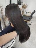 岡山美容室くすみベージュブリーチなし透明感カラー