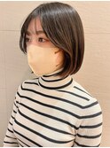 シースルー前髪×柔らかボブ