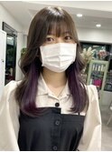 ダブルカラーピンクベージュベージュカラーケアブリーチレイヤー