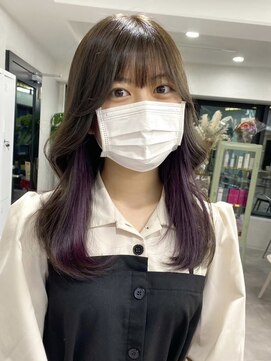 ムク 横浜店(muku) ダブルカラーピンクベージュベージュカラーケアブリーチレイヤー