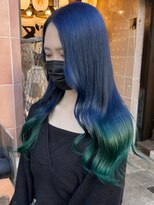トーン(TONE)&nbsp;派手髪/ブルー×エメラルドグラデーション