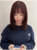 【YOKE】顔まわりレイヤーレッドブラウンフェイスレイヤー暖色系
