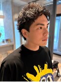 ダークアッシュ アップバング メンズショート 爽やか 清潔感