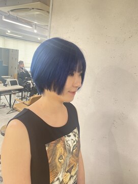 アジールヘア 東上野店(agir hair) 30代40代ダブルカラーブルーラベンダーデザインカラー透け感