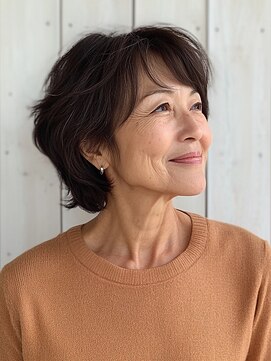 フレア 心 武庫之荘(flare) ★似合わせこなれミディグラレイヤー小顔大人ショート