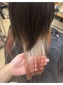 20代30代ウルフインナーカラー立体感小顔丸み乾かすだけ