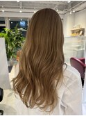 ミルクティーベージュハイトーンケアブリーチ透明感カラー