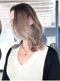 くびれヘア美髪韓国ヘア顔周りレイヤーくびれミディ_ba378942
