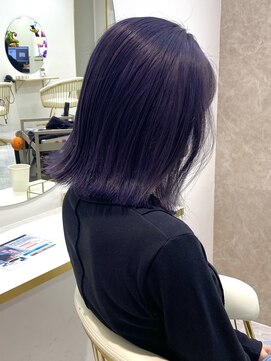 ワンズ リー 上大岡店(One's ly) ディープラベンダー_インナーカラーレイヤーダブルカラーボブ