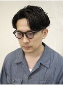 〇フェード刈り上げセンターパートツイストスパイラルパーマ