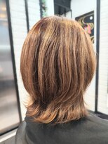 ヘアースタジオ ジェイワン(hair studio J ONE)&nbsp;30代40代50代60代ミディアム　外ハネボブ　ハイライト白髪ぼかし