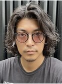 渋谷ミディアムヘアメンズボブニュアンスサーフカールウルフ◆
