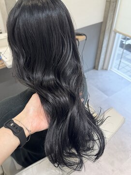 髪質改善カラーブルーブラック