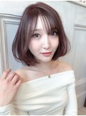 ワンカールボブ/丸みボブ/シースルーバング/小顔魅せ/韓国ボブ