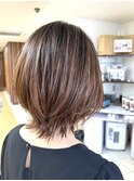 20代30代小顔レイヤーボブ◎透明感アッシュ×外ハネくびれ