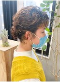 くるくるパーマ　パーマ　強めパーマ　簡単アレンジ