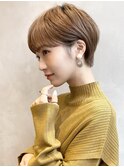 大人可愛い20代30代40代50代小顔ショートボブ丸みショートくびれ