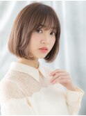 耳掛けも◎ミルクティーピンクツヤ髪ボブl古河20代30代40代