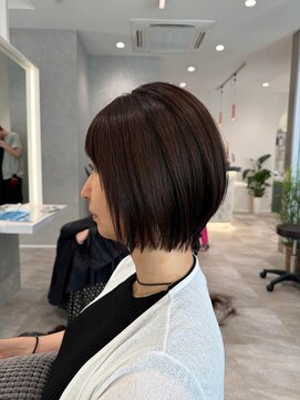 アールヘアーデザイン 千種(r hair design) 小顔見せショートベージュカラーブリーチしない透明感カラー