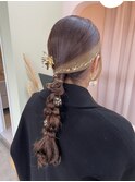 お呼ばれヘア×編み下ろし
