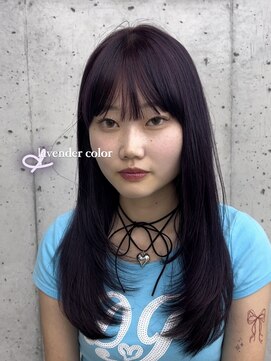 ビューブルー 亀戸錦糸町(VIEW BLUE) 美髪カールピンクブラウンエアリーロングセミディ似合わせ前髪