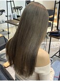 透明感カラー　酸性ストレート　髪質改善　ブラウン　