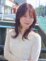 ベレッタ 枚方店(veretta.)&nbsp;ピンクブラウン/レイヤーカット/ネオウルフ/顔周りレイヤー/夏