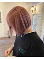ラフィス ヘアー エイル 京橋店(La fith hair ail) ピンク×ボブボブだとそのまま伸ばしてもかわいい!