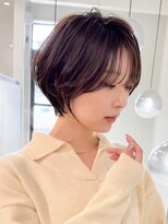 ロンドエニカ 大宮(Lond enika)&nbsp;黒髪カタログ/ショート/オリーブグレー/小顔に見せるヘア☆117