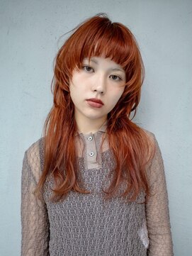 ギークス(GEEKS) 【GEEKS渋谷】ハッシュカット/ロングウルフ/オレンジ/初ブリーチ