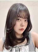 バタフライレイヤーカット×グレージュカラー