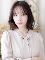 カバーヘア ブリス 上尾西口店(COVER HAIR bliss)&nbsp;ローライトカラー束感前髪くびれミディアムa上尾20代30代40代