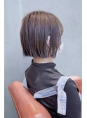 ミニボブイメチェン前髪ありばっさりカット