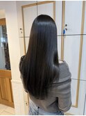 透明感オリーブグレージュ　まとまるロングレイヤー