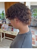 ショート シャドーパーマサーフカールメンズウルフ