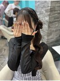 お団子サイドポニー
