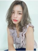 大人かわいいフェザーバング_透明感グレージュ