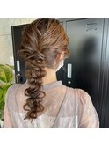 ヘアアレンジ/ルーズ編みおろし