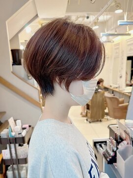 ネオリーブアイム 横浜西口店(Neolive aim) センターパート大人ハンサムショートボブエモージュブラウン