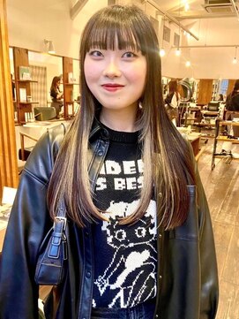 モク 大阪梅田店(MOK) 【重めバングでモードに】ぶつっとロング