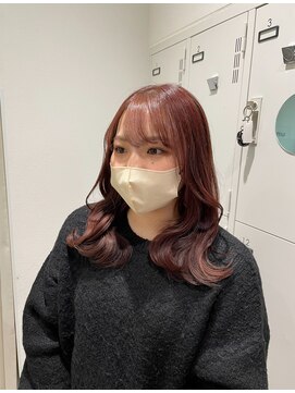 ユニークバイケンジ 町田(unique KENJE) ブリーチなし明るめピンクブラウン！