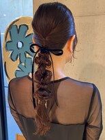 切りっぱなしボブエアリーロング美髪ピンクブラウン