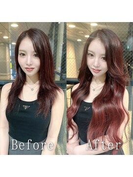 ARビューティー ギンザ(AR Beauty Ginza) チェリーピンク#シールエクステ#ツヤ髪スタイル#韓国#銀座