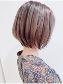 【Say.福岡】長めショートボブ×シアーベージュ×サイドバング