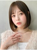 前髪美髪20代30代40代◎薄めバングミニウルフデジタルパーマ