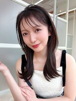 アフロート ディル(AFLOAT D'L) ◎シースルーバングの外はねミディアムレイヤーと透明感カラー☆