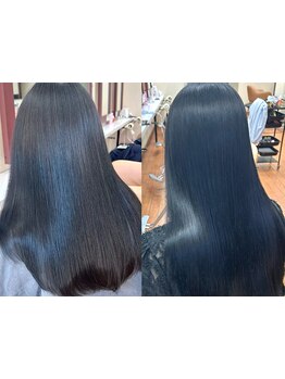 クセをしっかり伸ばしながら、髪質を改善してくれる♪自然なストレートで、指通りなめらかな艶髪に。